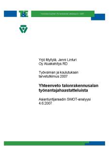 Talonrakennusalan TKTT, Yrjö Mylllä & Jenni Linturi