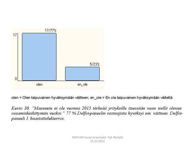Osaamiskeskittymät, maaseutu, koulutusjärjestelmä, Aluekehitys, Delfoi, Kuvio 30.