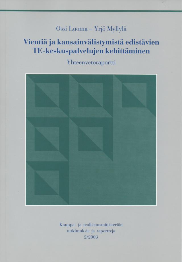 Vienti- ja kansainvälistyminen, VKE 2003