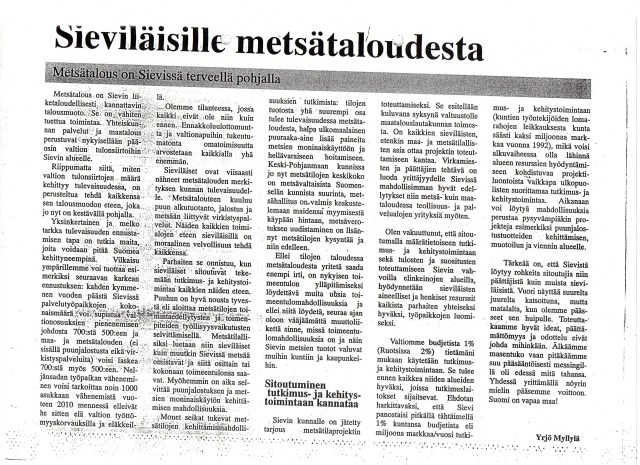 Sieviläinen 1993, Metsätilaprojekti355